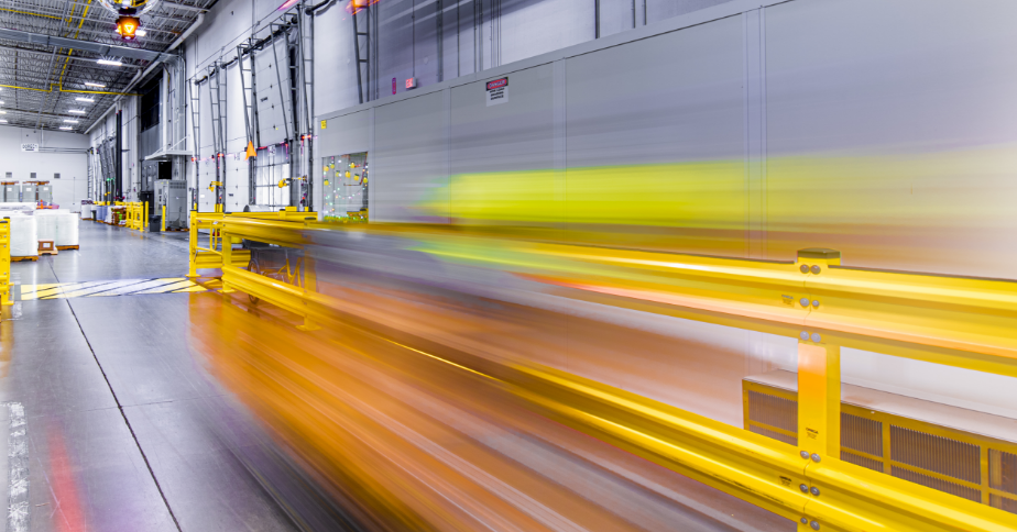 Inside of a warehouse.